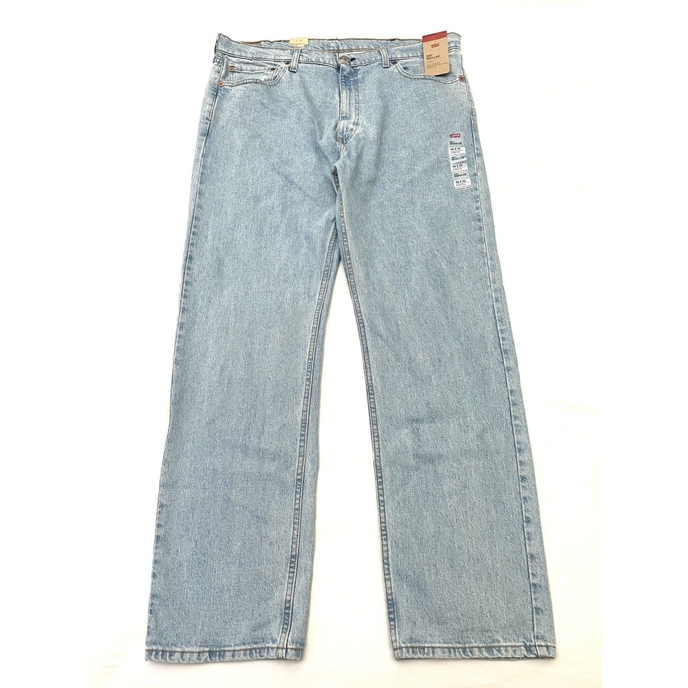 NEW Levis 505 Regular‎ Fit Straight Leg Jeans 40x32 Blue Light Wash
